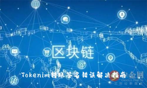 Tokenim转账签名错误解决指南