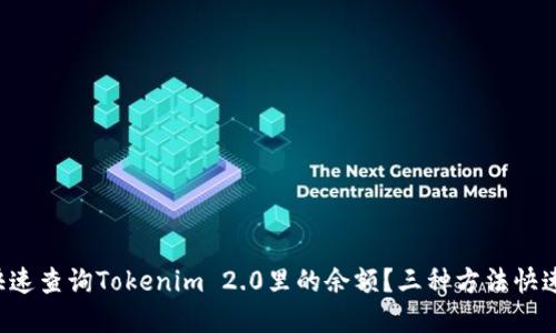 如何快速查询Tokenim 2.0里的余额？三种方法快速掌握！